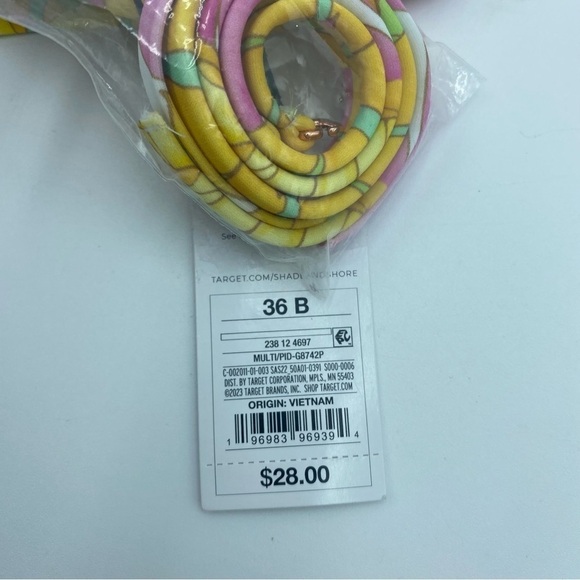 Shade & Shore Floral Pink, Green and Orange Bikini- Medium - Picture 3 of 5